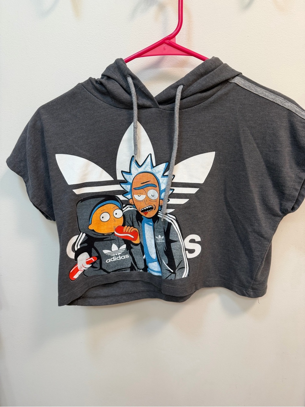 Adidas x Rick & Morty Grey Crop Hoodie
